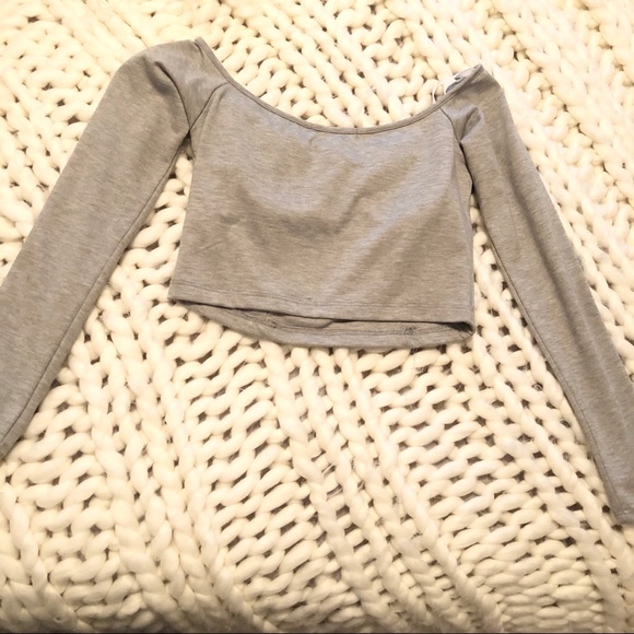 3/25 long sleeve gray crop top medium - Picture 5 of 5